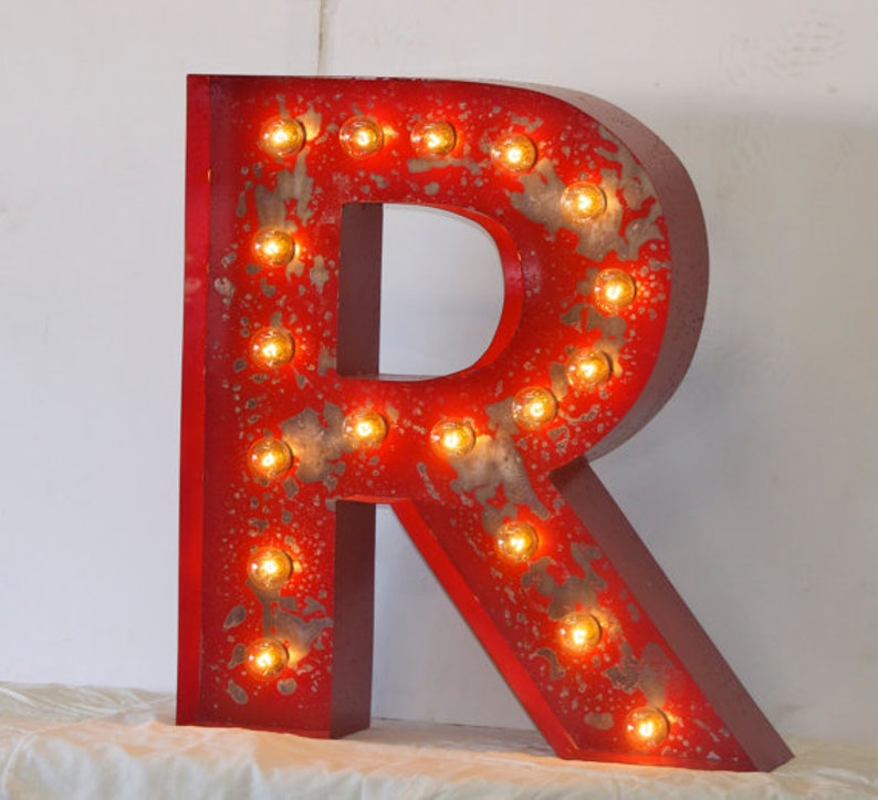 Marquee Letter Sign Lighted Letters Metal Steel........... A B C D E F G H I J K L M N O P Q R S T U V W X Y Z Large Lit Letters Business image 3