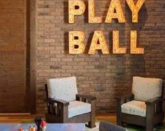 Custom lighted marquee letters - 4pc love play sign | personalized decor for weddings, engagements, bars, home & events, custom, large