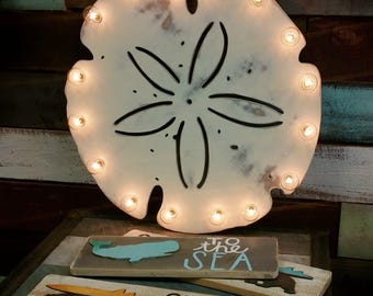 24" large wood sand dollar vintage marquee wood… pool summer birthday anniversary wedding home decor gift
