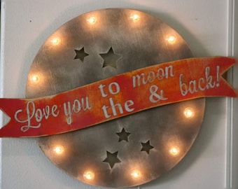 3d wood moon sign: love you to the moon & back, nursery decor