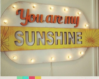 Marquee sign you are my sunshine wood marquee …. home love baby nursery wedding anniversary room