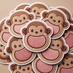Funny Monkey Iron On Patch Cute Cartoon Banana Humor Embroidered Badge