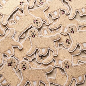 Cute Golden Embroidered Iron On Patch, Adorable Kawaii Gold Character Gift Patch