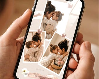 Editable Mother’s Day Photo Collage Template | Canva Mom Photo Gift | Personalized Scrapbook Style Digital Download