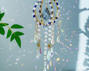 Crystal Sun Catcher Wind Chime | Aesthetic Hanging Room Decor | Dreamy Prism Light Gift