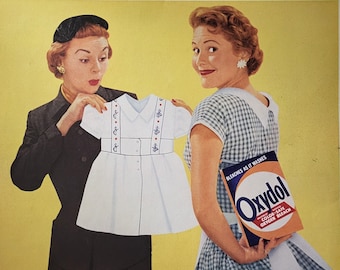 Oxydol Laundry Detergent Ad Original Vintage Advertisement Laundry Room Decor