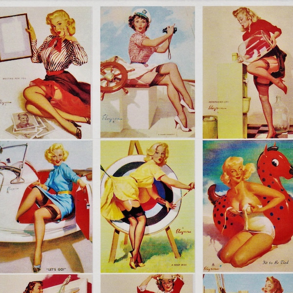 Digital Download~Gil Elvgren Pin-Ups (9 Images)