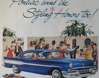 1957 Pontiac Super Chief Original Vintage Magazine Ad