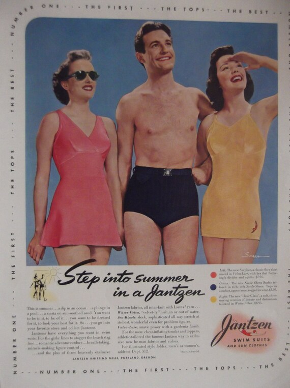framed vintage swimsuits