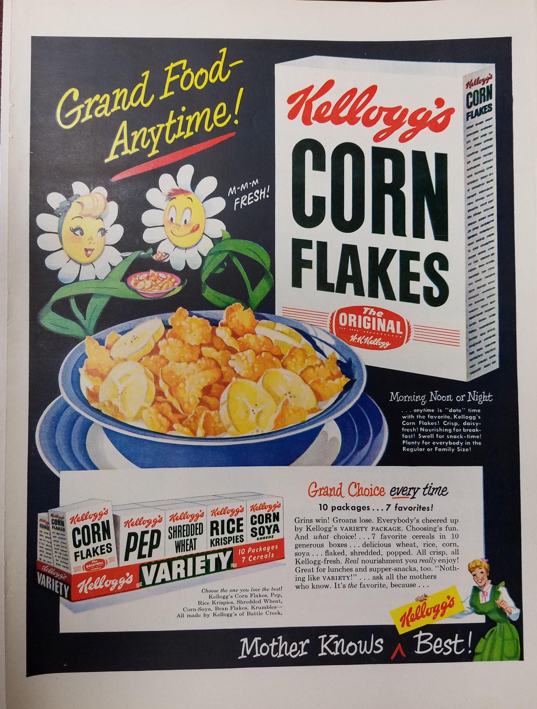 KELLOGG'S CORN FLAKES Original Vintage Advertisement Kitchen Wall Decor  Ready to Frame - Etsy Canada