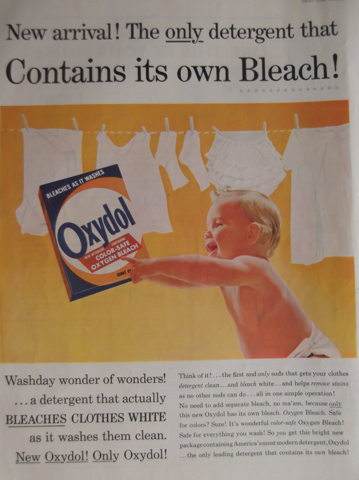 OXYDOL LAUNDRY DETERGENT Original 1950s vintage Advertisement | Etsy