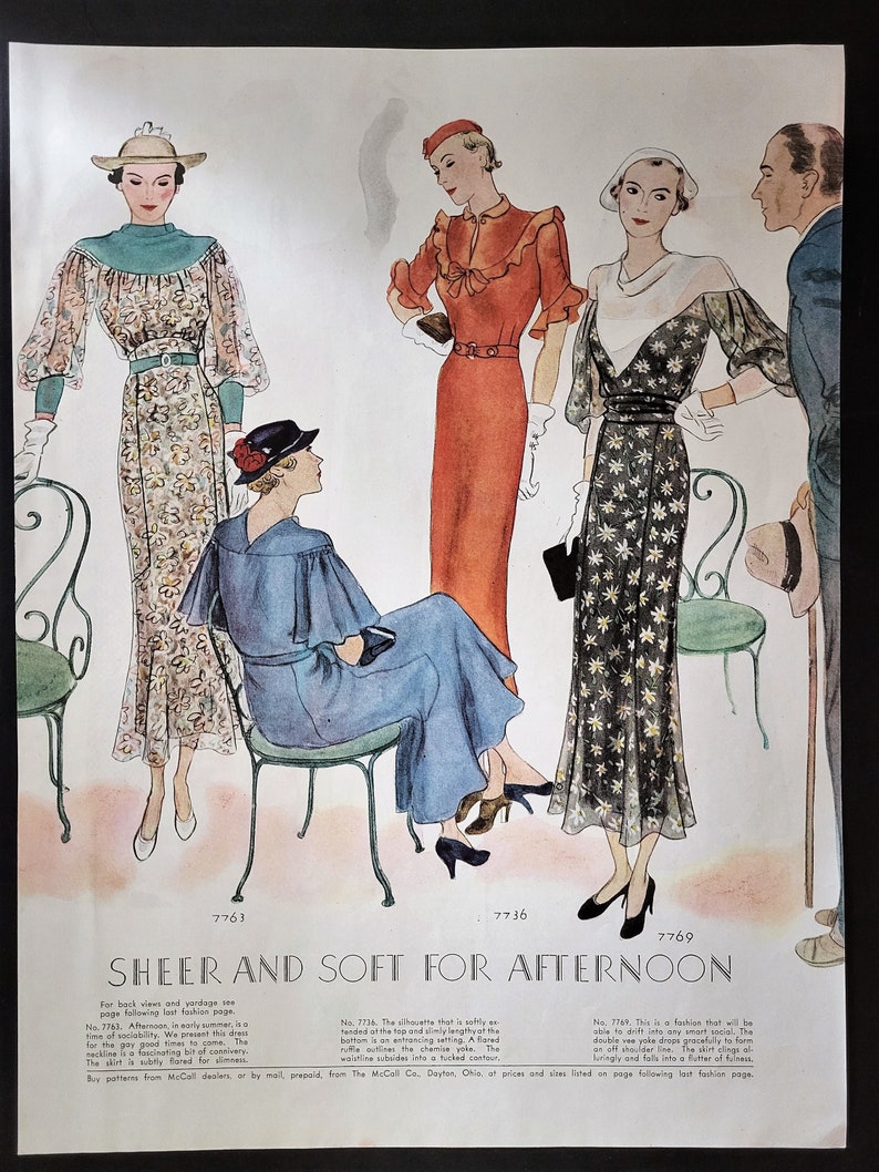 McCall's Fashions Pattern Ads Original Vintage Magazine Fashion Pages & Styles Ready To Frame image 1