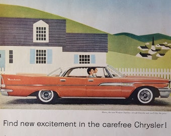 1958 Chrysler Windsor Dartline Ad Antique Automobiles Vintage Cars Original Vintage Ads Additional Ads Ship FREE Ready To Frame