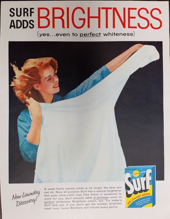 SURF LAUNDRY DETERGENT Original 1957 Vintage Advertisement Etsy