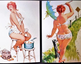 Lg. Hilda Magnets (2) Sexy Pin-Up Artist Duane Bryers Refrigerator Magnet Great Gift Idea