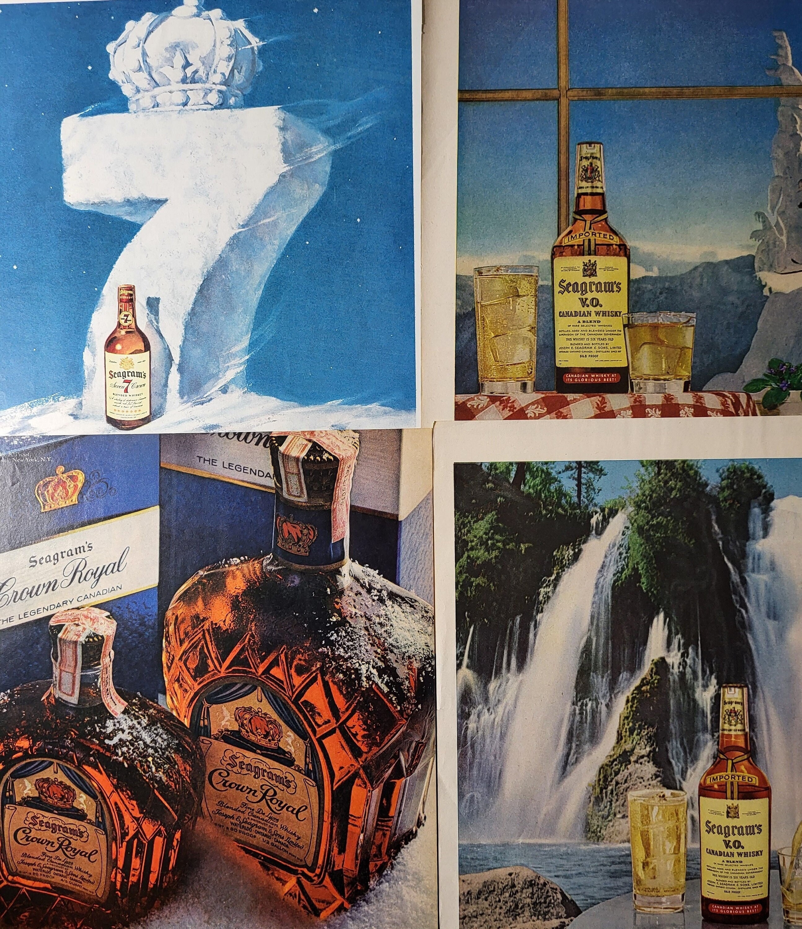 Whiskey Ads-your Choice-seven 7 Crown-crown Royal-seagram's Vo