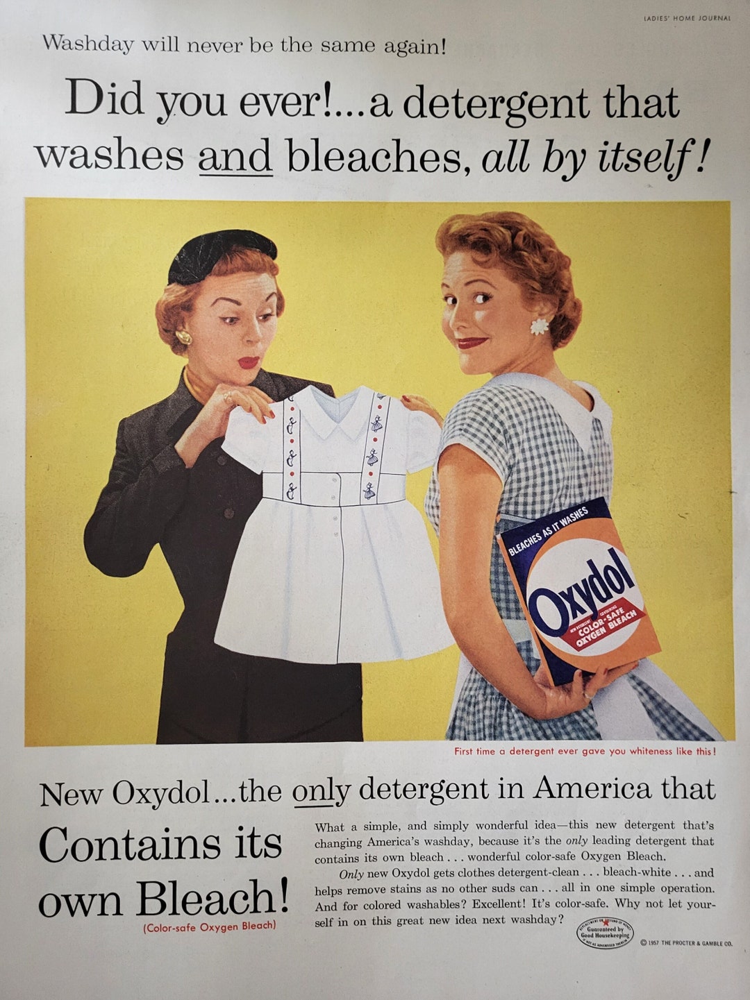 Oxydol Laundry Detergent Ad Original Vintage Advertisement Laundry Room