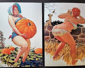 Lg. Hilda Magnets (2) Pin-Up Artist Duane Bryers Refrigerator Magnet Birthday Gift