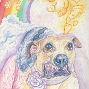 Now My Dreams Are Beautiful ~Charlie. "Transformations Painted in Color" shelter dog portrait, Giclee print