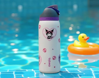 Owala Tumbler, 32oz Insulated Stainless Steel Water Bottle-Tumbler With KUROMI Design