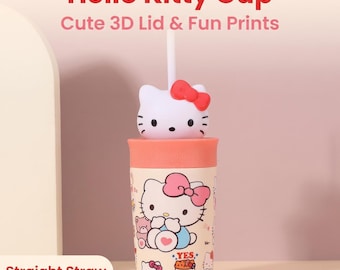 Sanrio Hello Kitty Insulated Water Bottle,15 OZ Stainless Steel Double Wall Vacuum Cartoon Water Bottle,Bottle,Tumbler with Kitty Cat Design