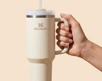 Stanley Tumbler with Handle and Straw 40 oz-Tumbler Cream