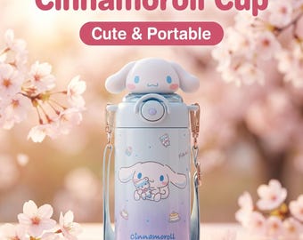 Sanrio Insulated Water Bottle,20OZ Stainless Steel Double Wall Vacuum Cartoon Water Bottle,Bottle,Tumbler with Cinnamoroll Design