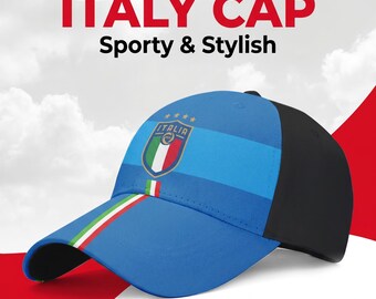Italy Soccer Baseball Cap | FIGC Italia Football Fan Hat | Azzurri Blue World Cup Cap | Soccer Fan Hat | Football Souvenir 2026