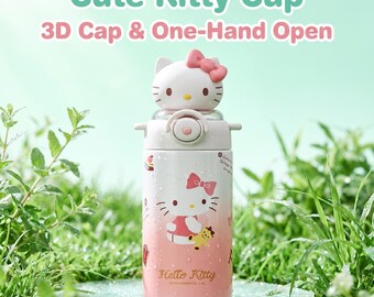 Sanrio Hello Kitty Insulated Water Bottle,20OZ Stainless Steel Double Wall Vacuum Cartoon Water Bottle,Bottle,Tumbler with Kitty Cat Design