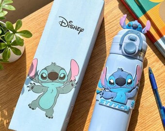 Disney Stitch Insulated Water Bottle,17OZ Stainless Steel Double Wall Vacuum Cartoon Water Bottle,Bottle,Tumbler with Stitch Design