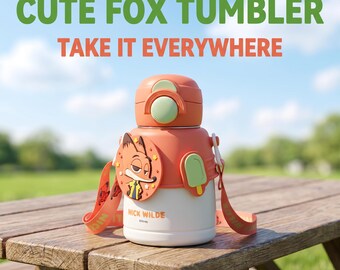Disney Nick Wilde Insulated Water Bottle,20 OZ Stainless Steel Double Wall Vacuum Cartoon Water Bottle,Tumbler with Zootopia Design