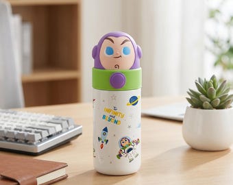 Disney Buzz Lightyear Insulated Water Bottle,20OZ Stainless Steel Double Wall Vacuum Cartoon Water Bottle,Tumbler with Disney Design