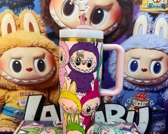 Kawaii 40oz Tumbler: Laser Engraved Pastel Drinkware