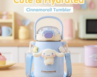 Sanrio Insulated Water Bottle,24 OZ Stainless Steel Double Wall Vacuum Cartoon Water Bottle,Bottle,Tumbler with Cinnamoroll Design