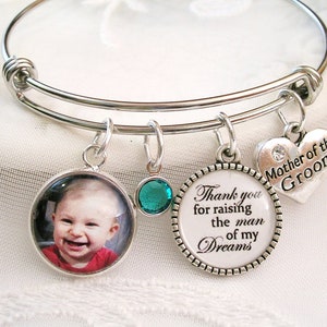 Bridal Jewelry Wedding Gifts Mother of the Bride Bracelet Mother of the Groom Gift Mother in Law Thank you for Raising the Man of My Dreams
