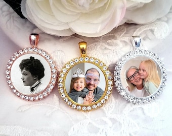 Wedding Memorial Charm Rhinestone Bridal Bouquet Photo Charm Shower Gift for Bridesmaid Mother of the Bride Sympathy Gifts