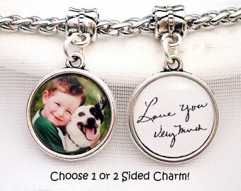 Photo Charm for Pandora Bracelet or Necklace Signature Charm Bridal Gift for Wedding Handwriting Photo Charm Grandmother Gift for Wife