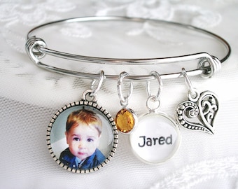 Photo Bracelet Custom Name Mom Gift Picture Charm Jewelry Gift  Grandmom Gift Bracelet for Wife Mothers Day Gift for New Mom Grandmother