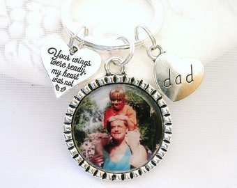 Memorial Key Chain Photo Charm Sympathy Gift for Dad Husband Gift Loss of Mom Grandmom Memory Jewelry Picture Remembrance Gift