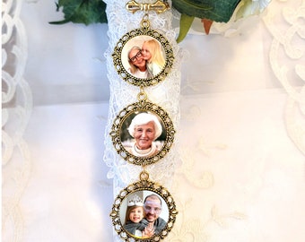 Bridal Bouquet Photo Memorial Charm Gold Wedding Memory Photo Charm Bridal Shower Gift Wedding Memory Charm 1, 2, 3 or 4  Photo Charms