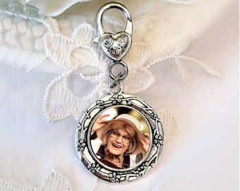 Photo Charm on Clip Graduation Baptism Memorial Charm Funeral Photo Charm Sympathy Gift