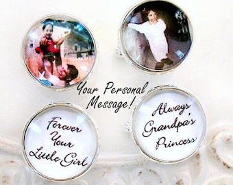 Custom Photo Cufflinks Gift for Groom Father of the Bride Gift Dad Cufflinks Personalized Cuff Links Wedding Gift Your Logo Photo Message