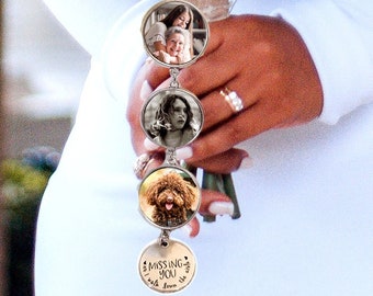 Bouquet Photo Charm Shower Gift for Bride Memorial Wedding Charm Multi Picture Charms for Bouquet Sympathy Gift Bridal Keepsake 1 or 2 Sided