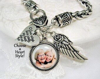 Photo Memorial Bracelet Sympathy Jewelry Photo Charm Loss of Grandmother Memory Jewelry Loss of Mother Sympathy Gift Photo Charm Bracelet