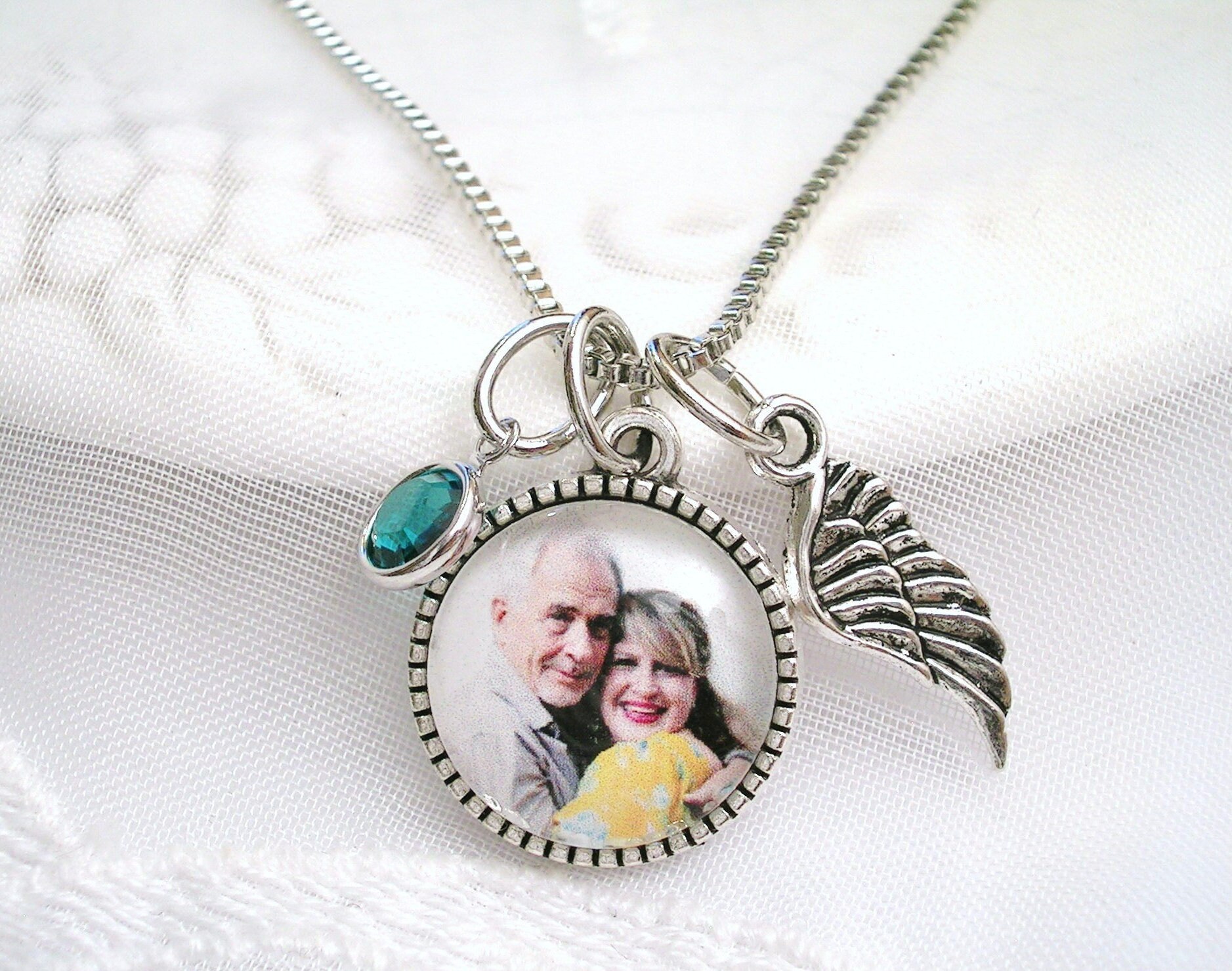 Photo Charm Memory Necklace Picture Jewelry Sympathy Gift Loss Etsy