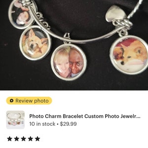 Photo Charm Mom Bracelet Custom Photo Jewelry Wife Gift Grandmother Gift Picture Jewelry Child Pet Photos Mom Gifts Add Message or Logo image 6