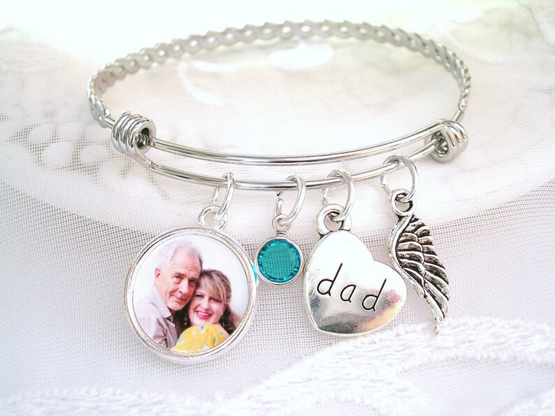 Photo Memorial Bracelet Charm Memory Jewelry Loss of Son or Etsy
