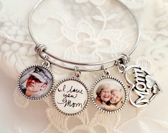 Pulsera de mamá Foto Charm Pulsera Día de la Madre Esposa Regalo Imagen Pulsera Memoria Joyería Mamá Encanto Regalo Foto + Mensaje Encanto