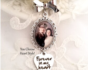 Bridal Bouquet Memorial Charm Wedding Gift for Bride Photo Memory Charm Bridal Shower Gift 1 2 or 3 Photo Charms Loss of Mother, Grandmother