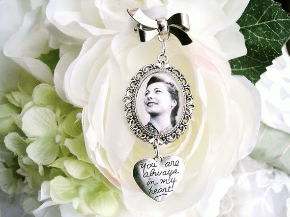 Bridal Bouquet Charm for bridal shower gift with memorial photo